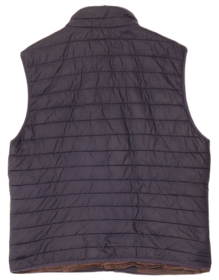 Zara Herren Wattierte Weste UK 40 Large Marineblau Polyester