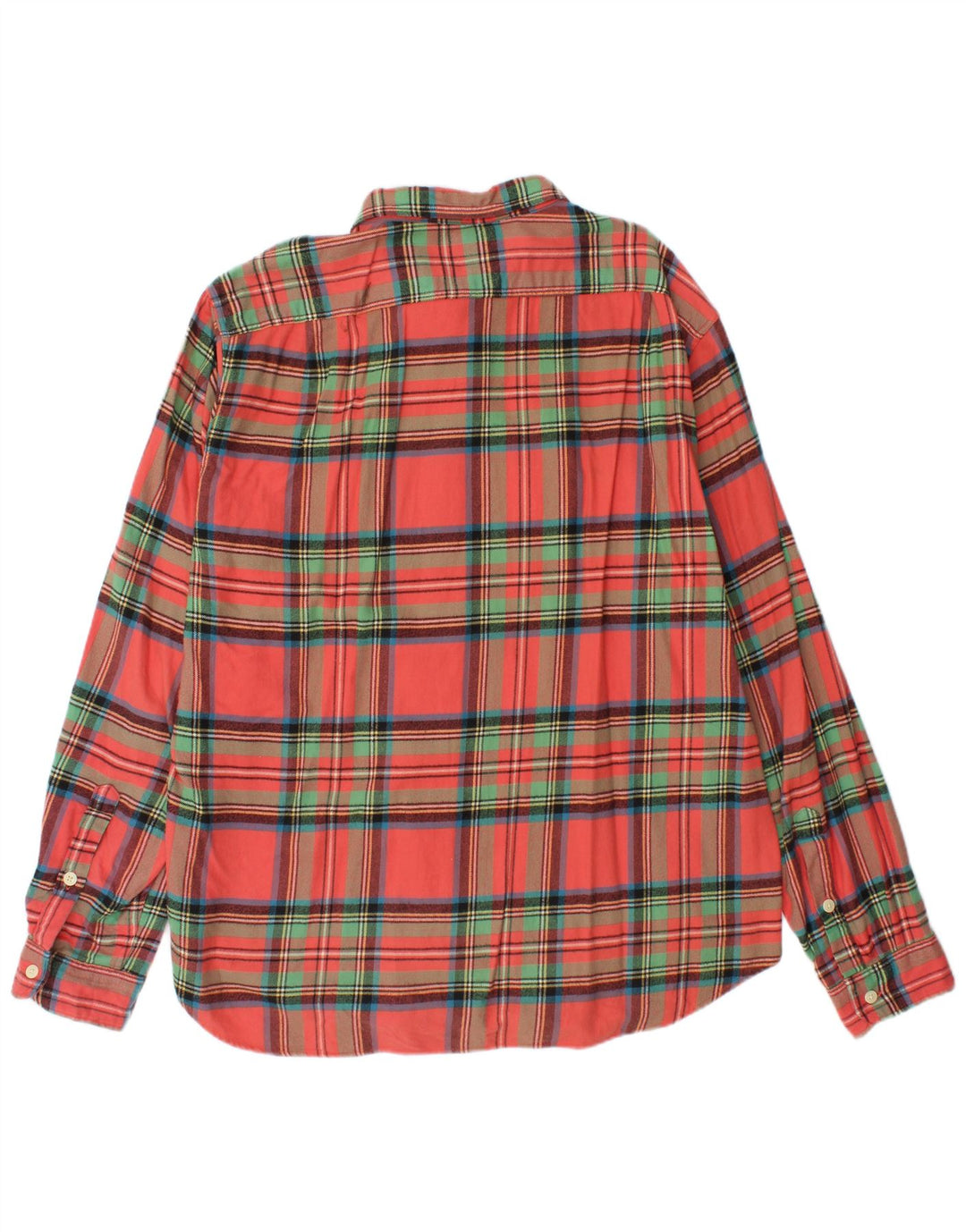 J. Crew Herren-Flanellhemd XL, rosa kariert, Baumwolle