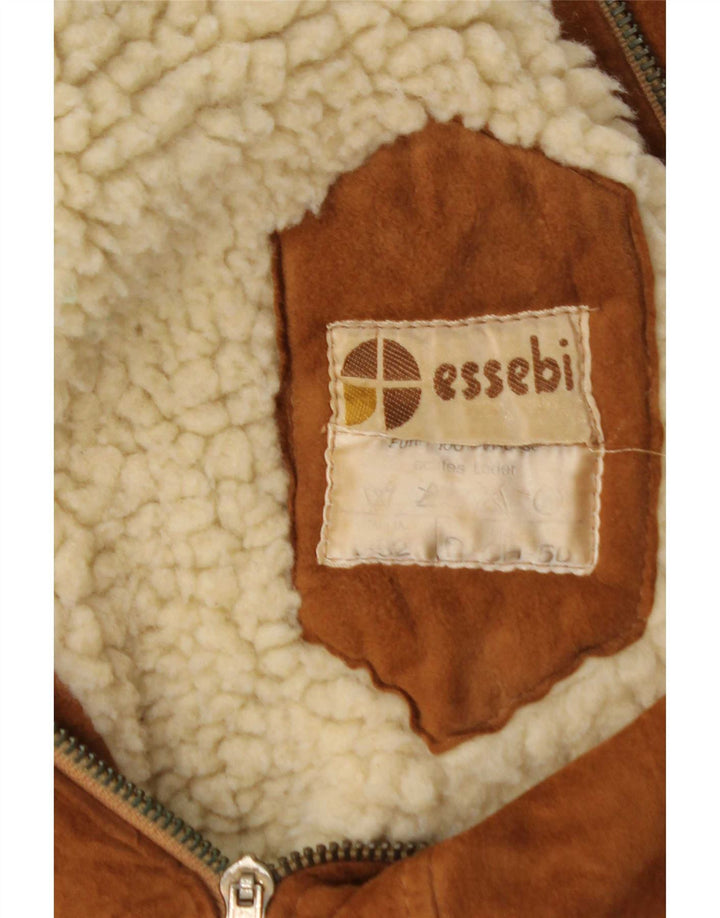 Essebi Herren Wildleder Bomberjacke IT 52 XL Beige Leder