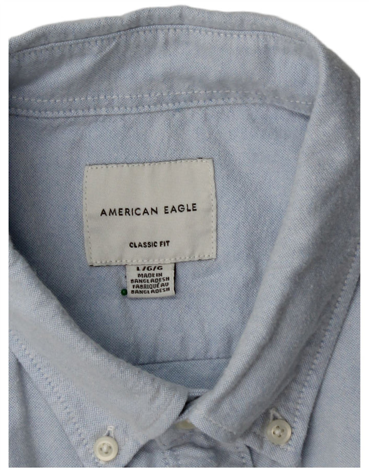 AMERICAN EAGLE Herren-Hemd mit klassischer Passform, große blaue Baumwolle