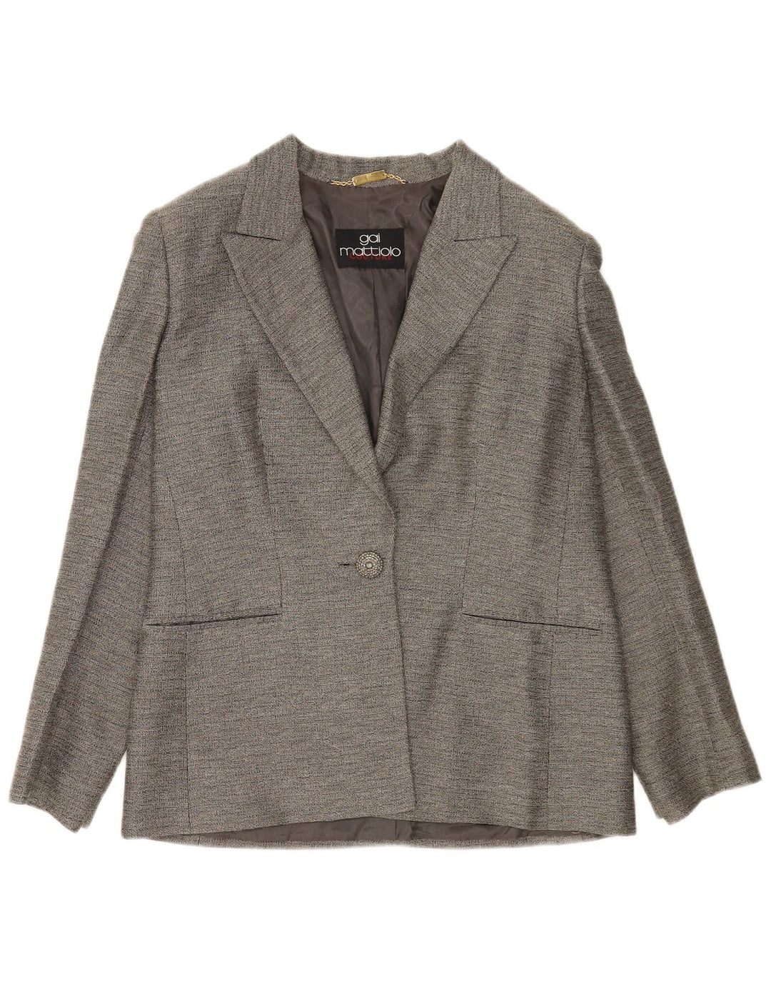 Gai Mattiolo Damen 1-Knopf-Blazerjacke UK 14 Mittelgrau