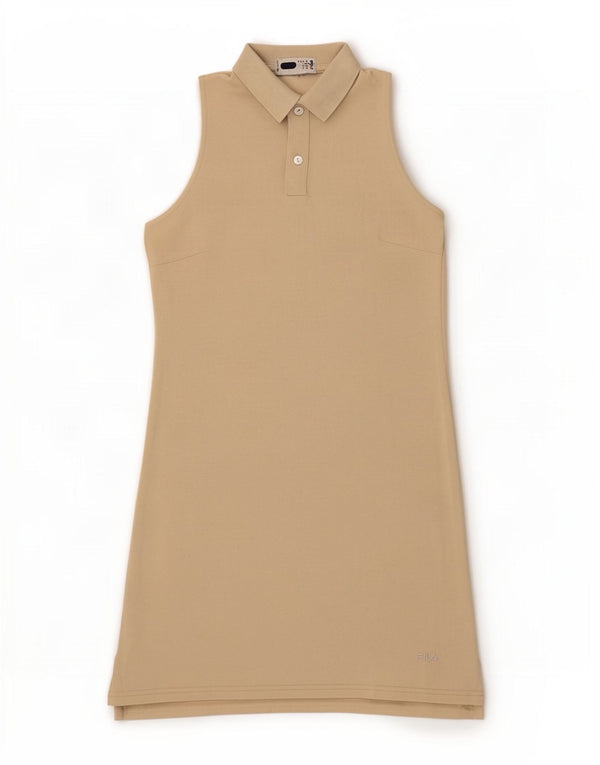 Fila Damen Ärmelloses Polokleid IT 40/42 Small Beige
