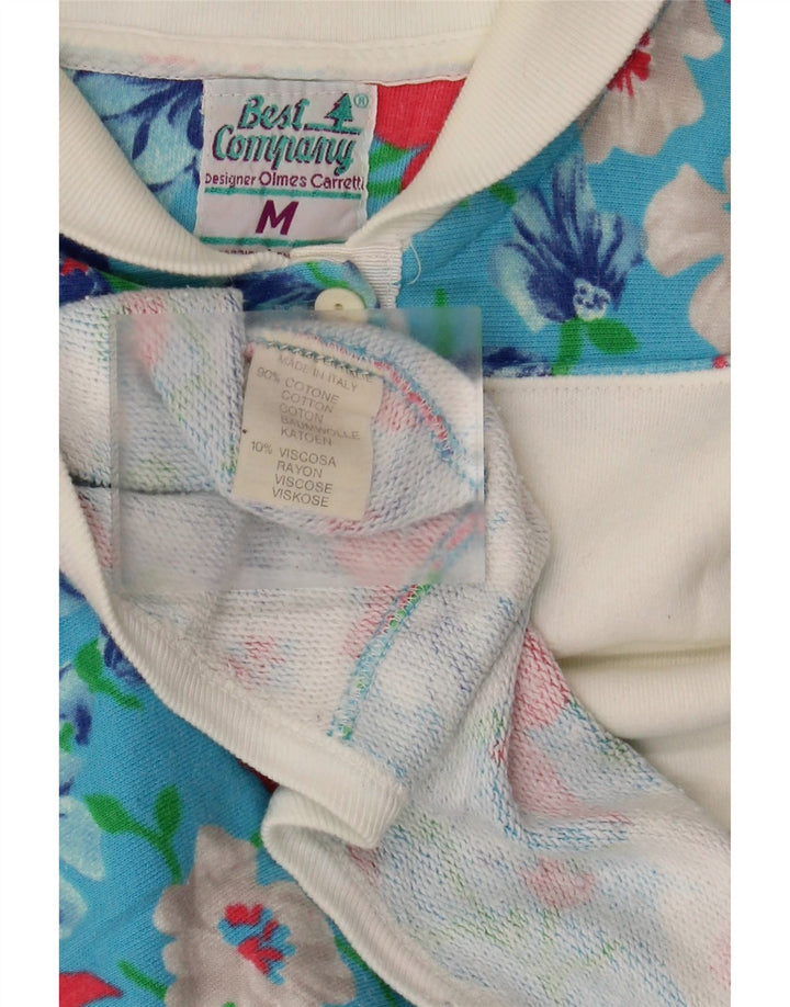 Best Company Damen-Oberteil mit 1/2-Ärmeln in Übergröße, UK-Größe 44, Mittelblau mit Blumenmuster