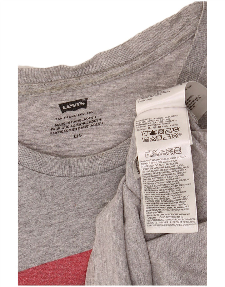 LEVI'S Herren-T-Shirt mit Grafik, Größe L, aus grauer Baumwolle