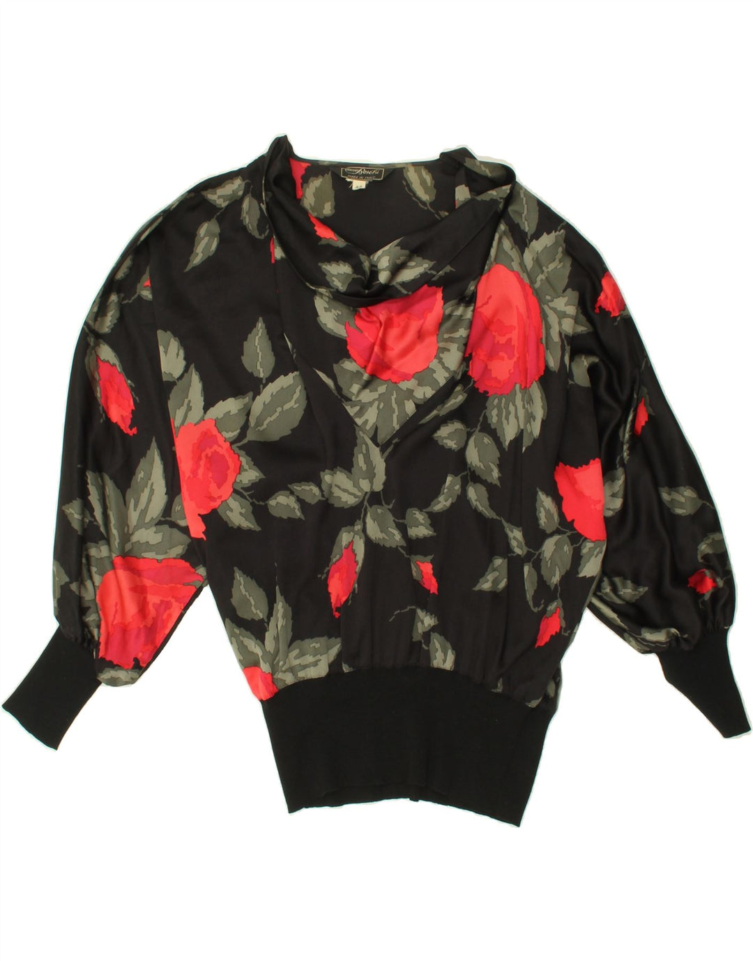 VINTAGE Womens Long Sleeve Blouse Top IT 44 Medium Multicoloured Floral Vintage Vintage and Second-Hand Vintage from Messina Hembry 