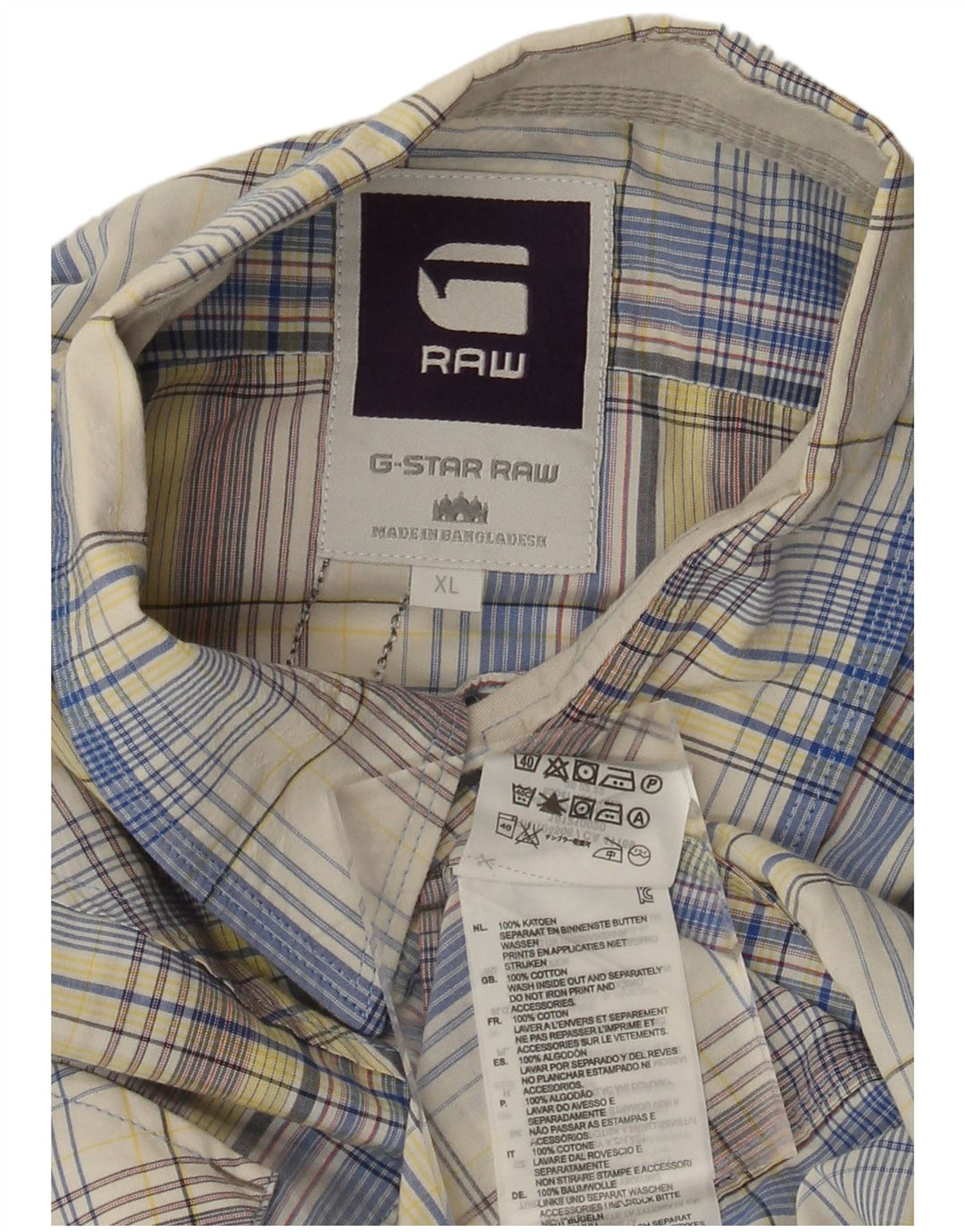 G-Star Herren Graphic Short Sleeve Shirt XL Mehrfarbig karierte Baumwolle