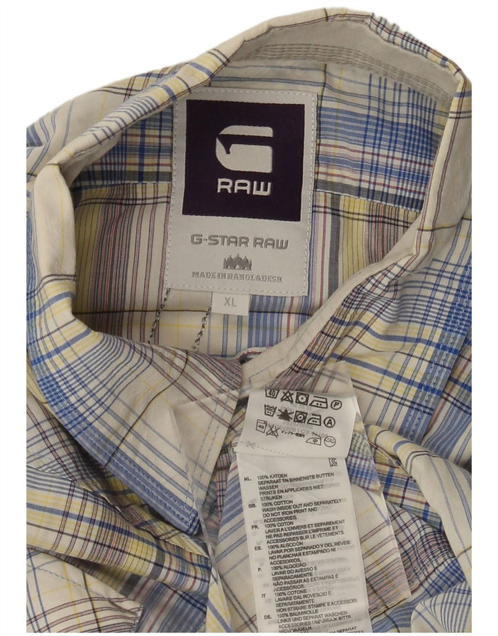 G-Star Herren Graphic Short Sleeve Shirt XL Mehrfarbig karierte Baumwolle