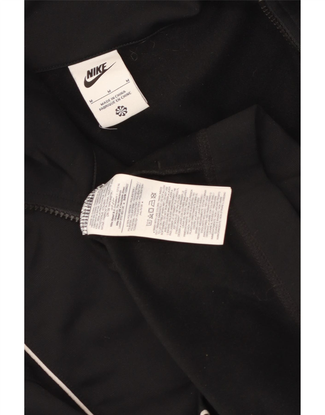 Nike Damen-Trainingsanzug-Top-Jacke UK 14 Mittelschwarzes Polyester