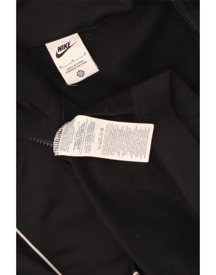Nike Damen-Trainingsanzug-Top-Jacke UK 14 Mittelschwarzes Polyester