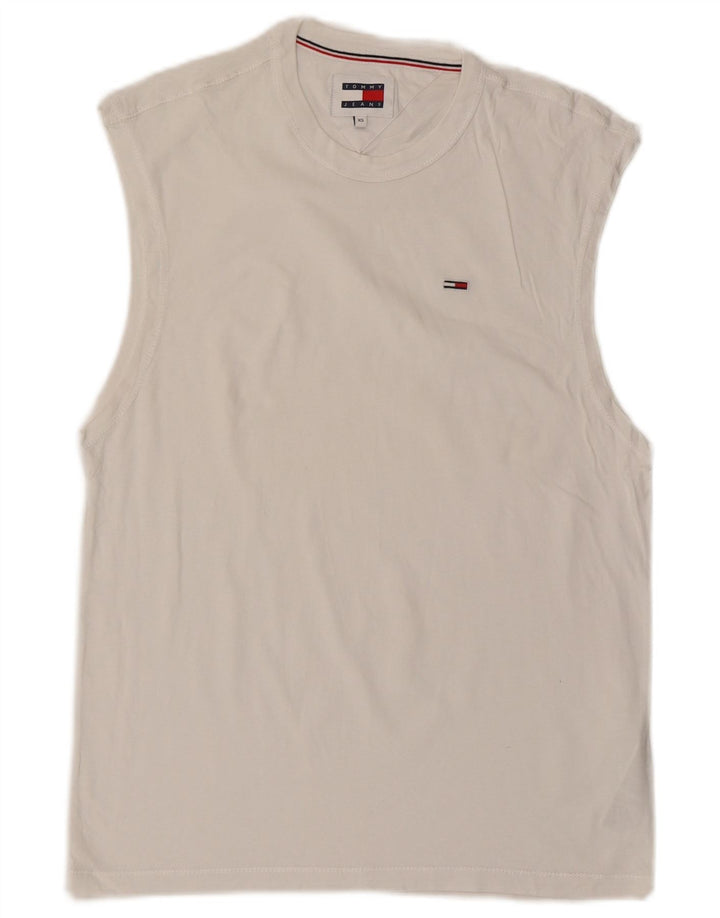 Tommy Hilfiger Herren Weste Top XS Weiße Baumwolle