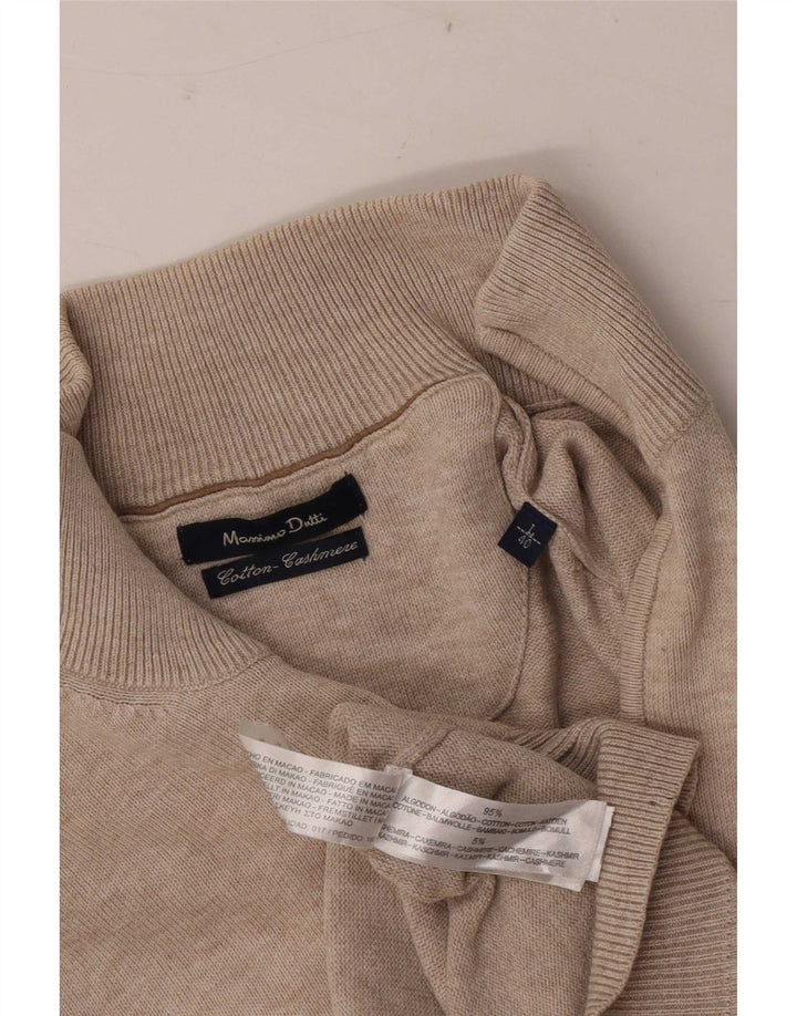 Massimo Dutti Herren-Pullover mit Reißverschluss am Hals, große graue Baumwolle