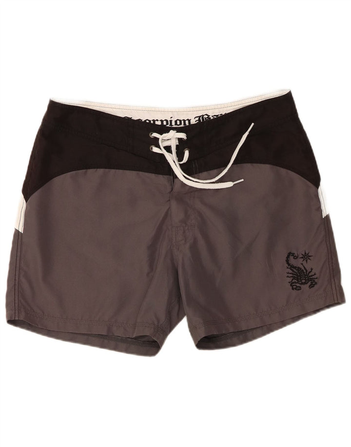 Scorpion Bay Herren-Badeshorts mit Grafik, groß, graues Farbblock-Polyester