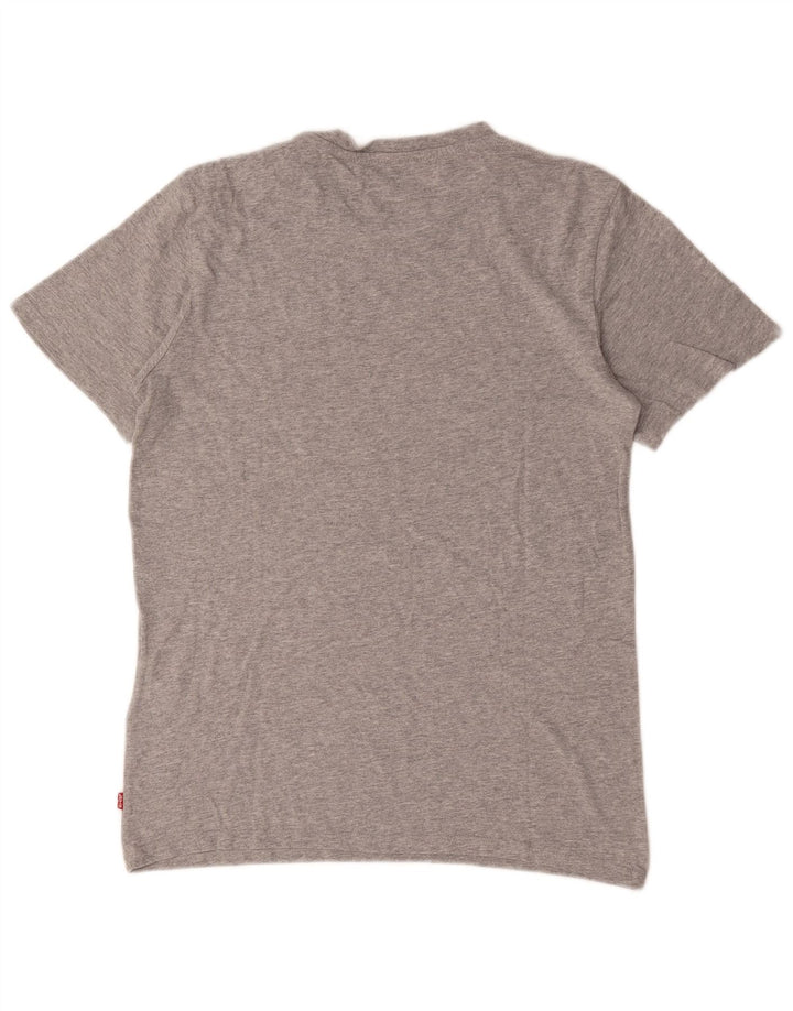 Levi's Herren-T-Shirt mit Grafik, Größe S, grau gesprenkelte Baumwolle