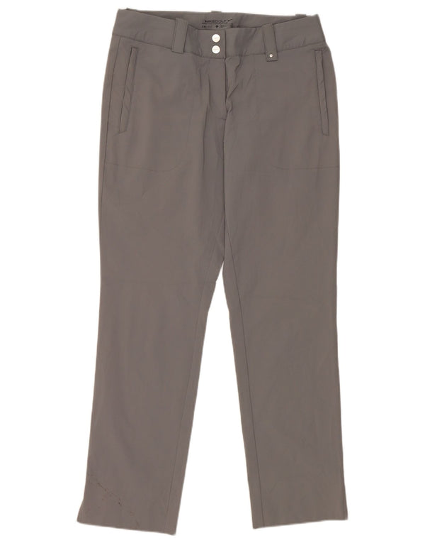 Nike Damen Dri Fit Straight Chino Hose UK 10 Small W30 L28 Grau