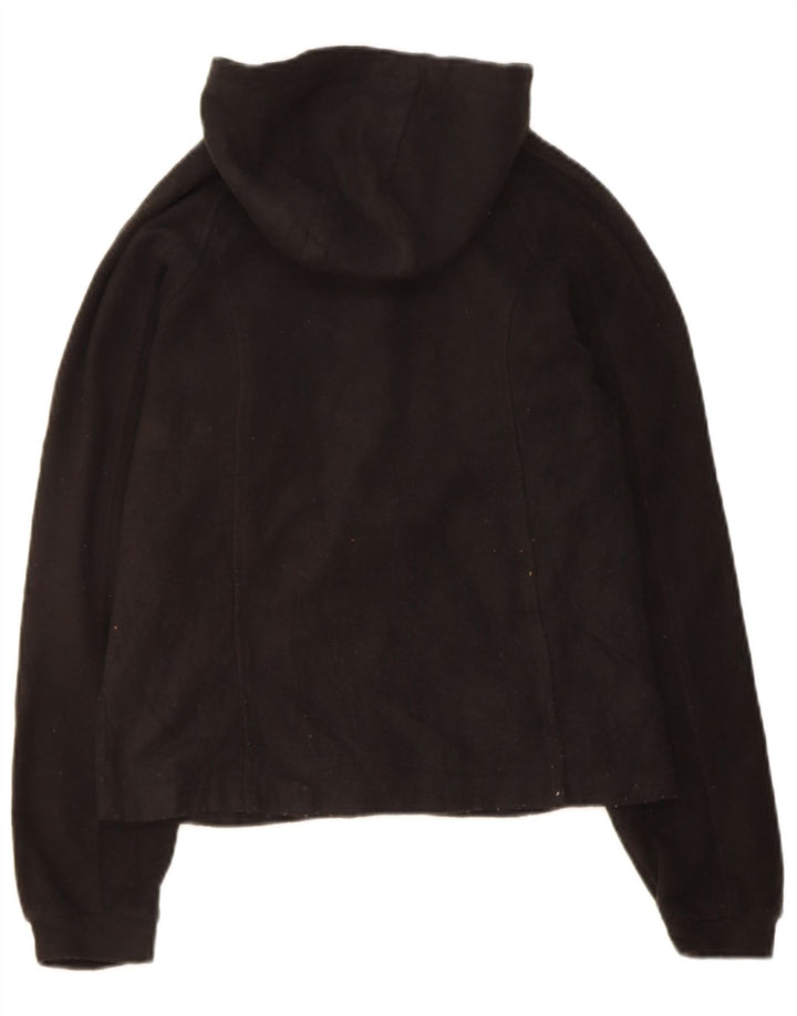 COLUMBIA Boys Hooded Fleece Jacket 11-12 Years Black
