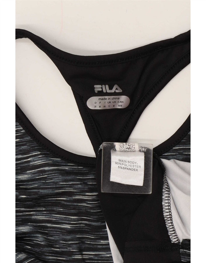 Adidas Damen Weste Top UK 12 Mittelschwarz geflecktes Polyester