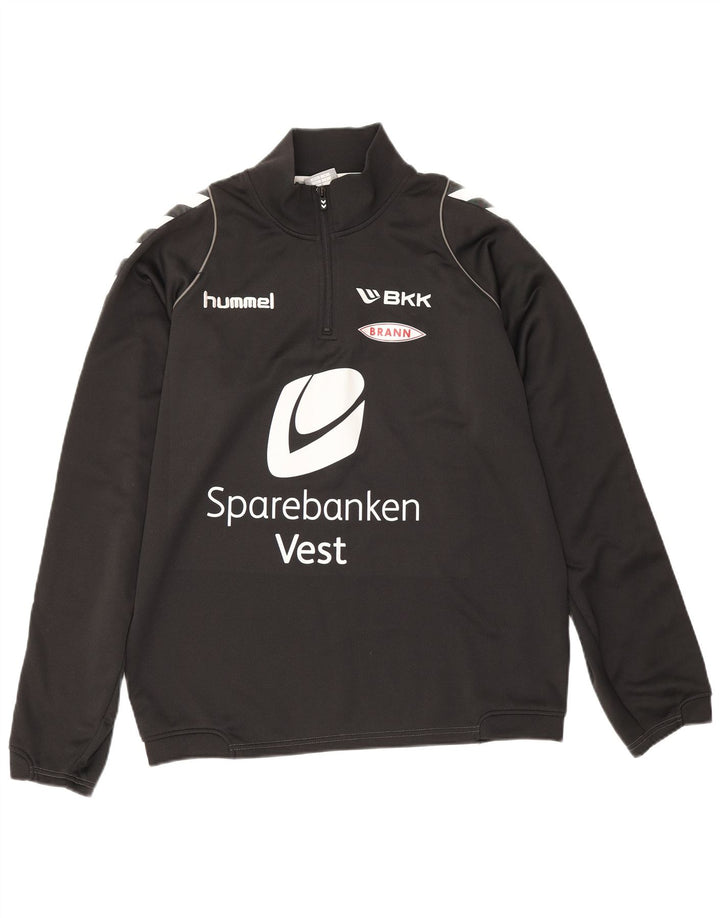 Hummel Herren-Sweatshirt mit grafischem Reißverschluss, Mittelschwarzes Polyester
