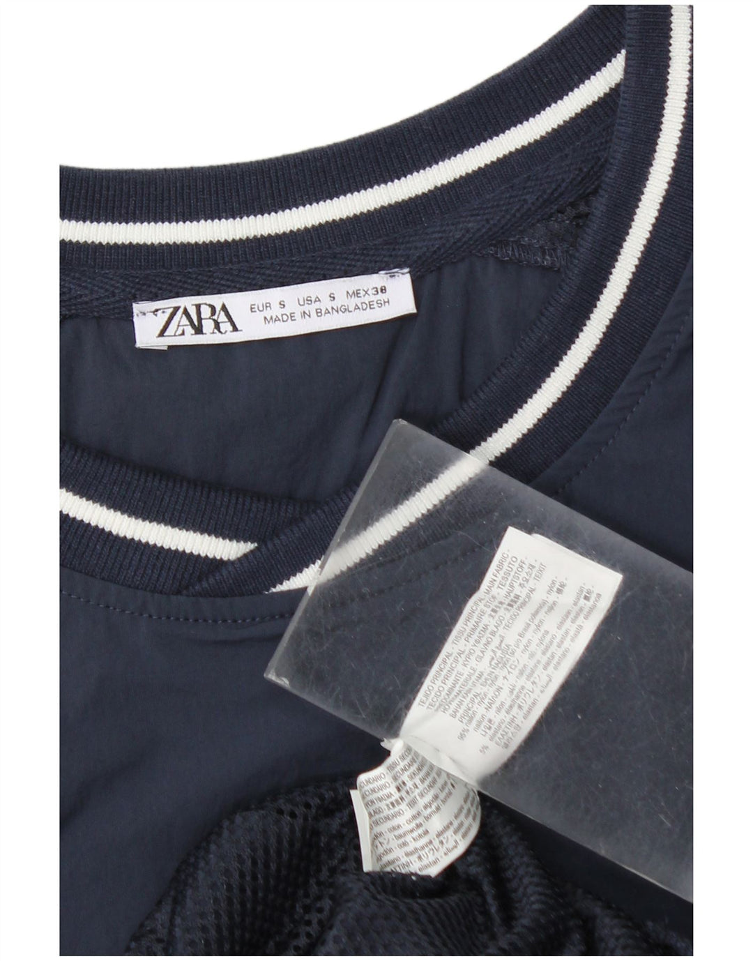 Zara Herren New York Graphic Loose Fit Pullover-Trainingsanzug-Oberteil, Größe S, Marineblau