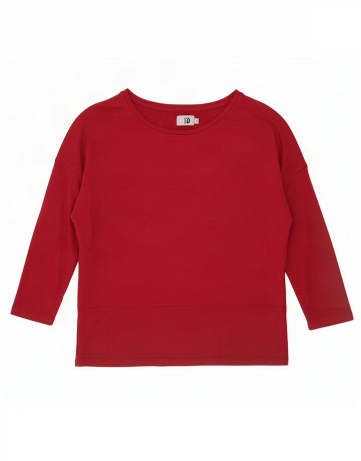 Dack's Damen-Oversize-Top mit 3/4-Ärmeln, UK-Größe 14, mittleres Burgunderrot
