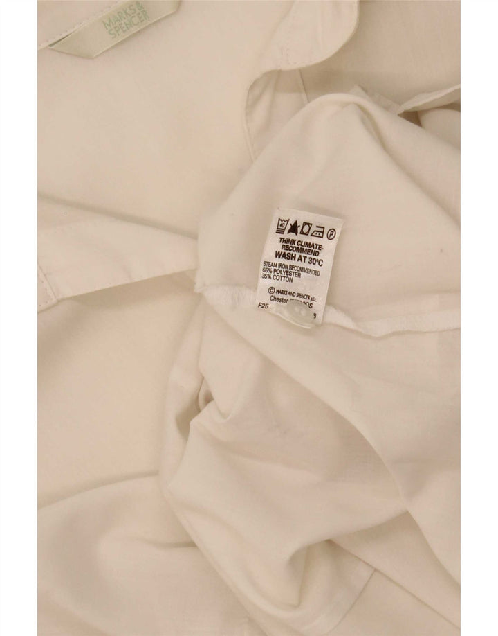 Marks & Spencer Damen Ärmelloses Hemd UK 20 2XL Weiß Polyester