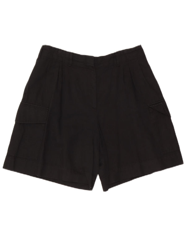 Massimo Dutti Damen Cargoshorts EU 42 Large W32 Schwarze Baumwolle