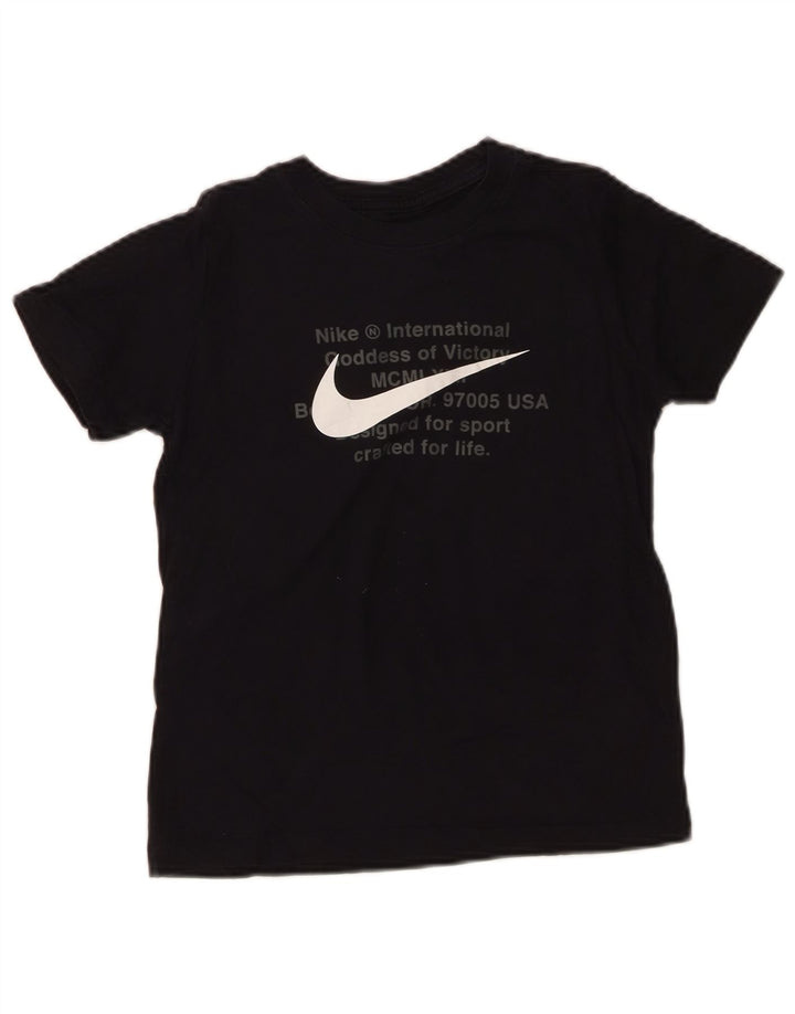NIKE Boys Graphic T-Shirt Top 10-11 Years Medium Black Cotton