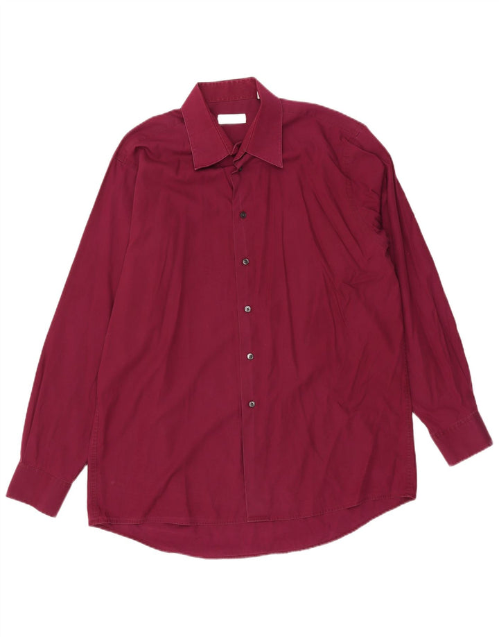 Calvin Klein Herrenhemd Größe 16 1/2 Large Burgund