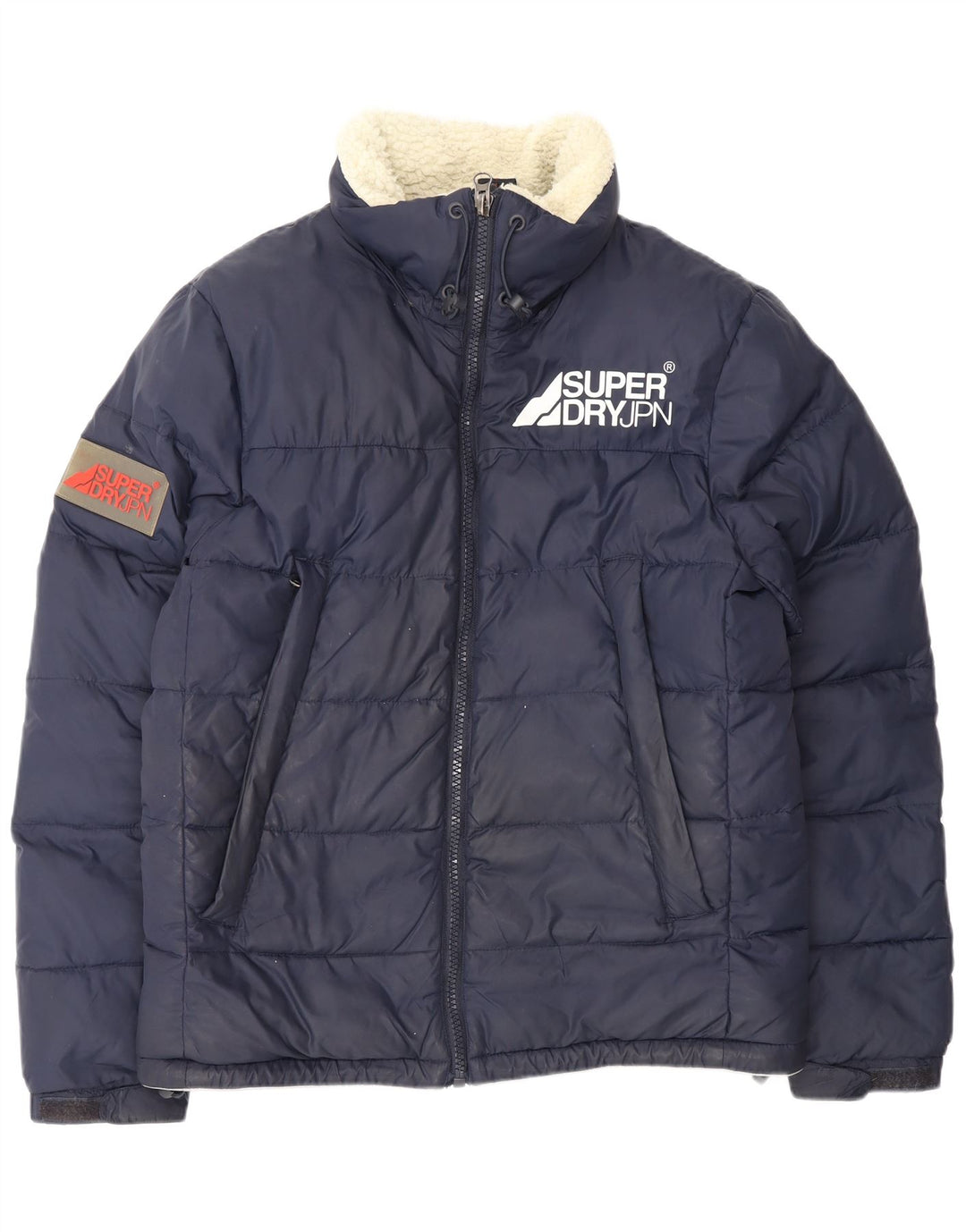 Superdry Herren Graphic Wattierte Jacke UK 40 Large Marineblaues Nylon