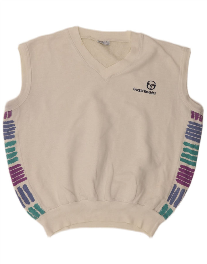 Sergio Tacchini Herren Weste Tank Top XL Weiß Acryl