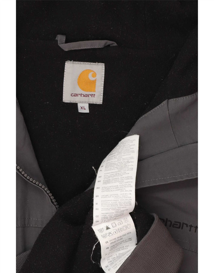 Carhartt Herren-Bomberjacke mit Kapuze, UK 42 XL, graues Nylon