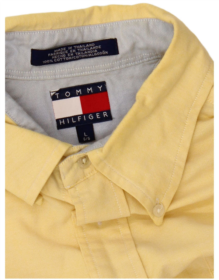 Tommy Hilfiger Herrenhemd, groß, gelbe Baumwolle