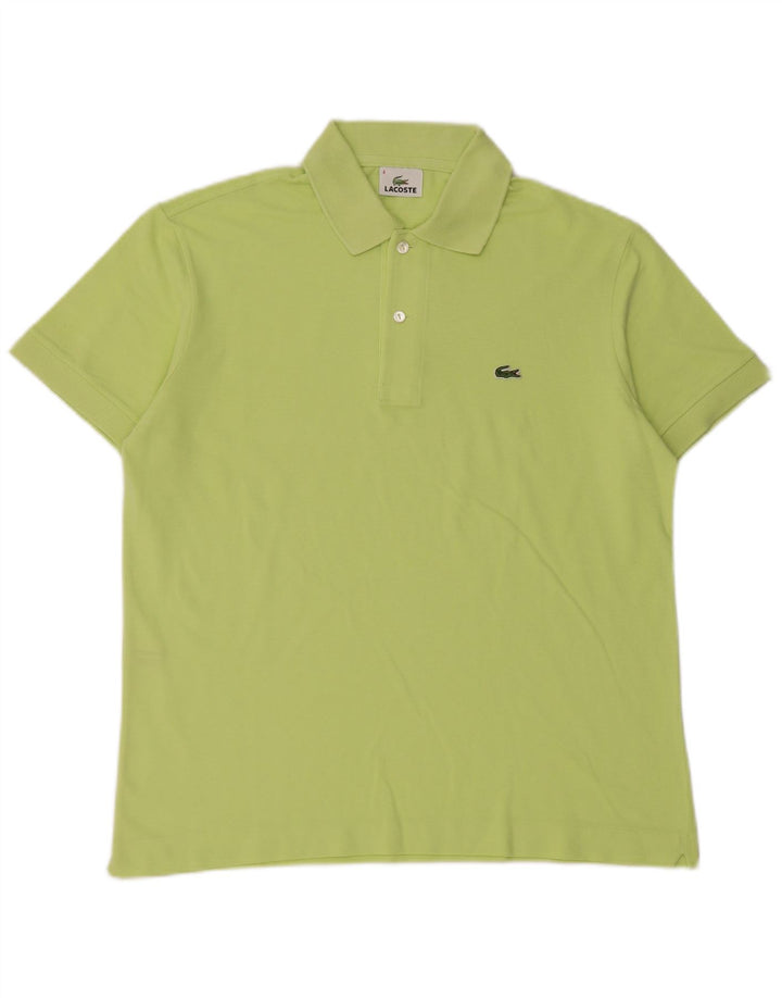 Lacoste Herren-Poloshirt, Größe 4, mittelgrüne Baumwolle