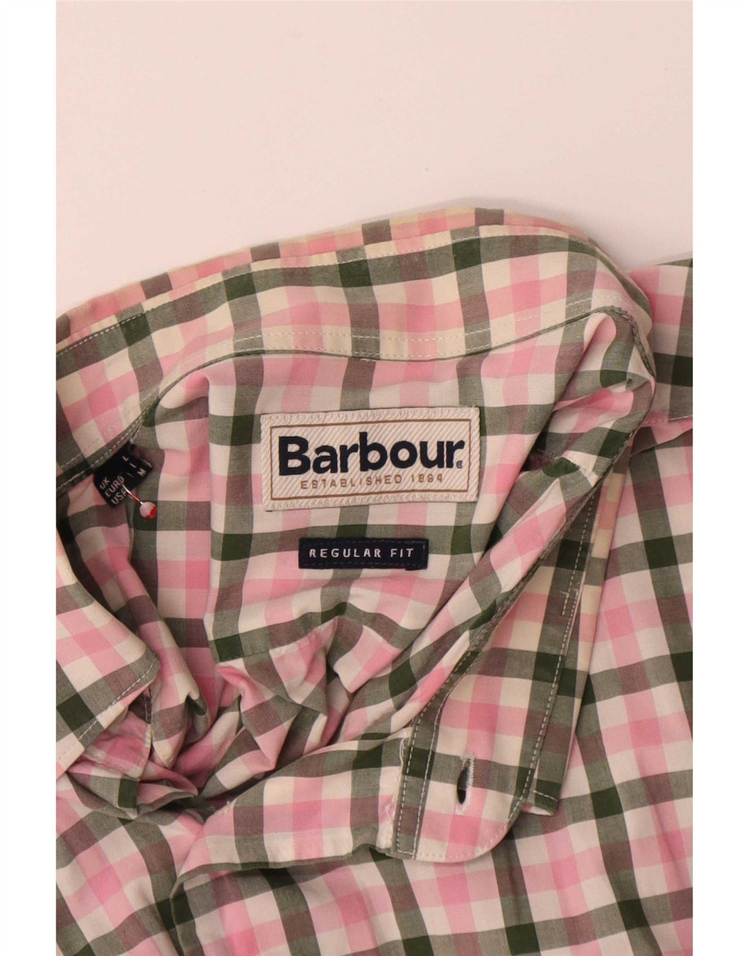 Barbour Herren-Hemd mit normaler Passform, großes rosa Gingham-Muster