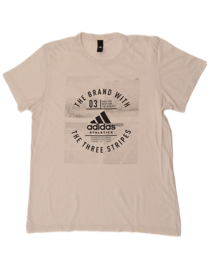 Adidas Herren Three Stripes Graphic T-Shirt Top Mittelweiß