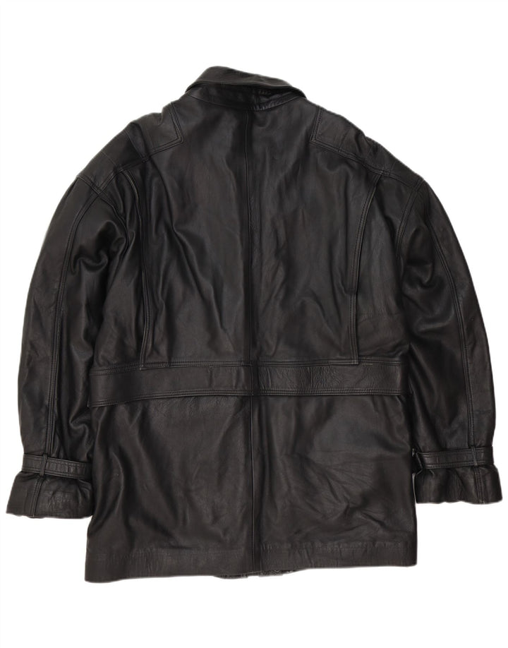 Vintage Herren Lederjacke UK 38 Medium Schwarz
