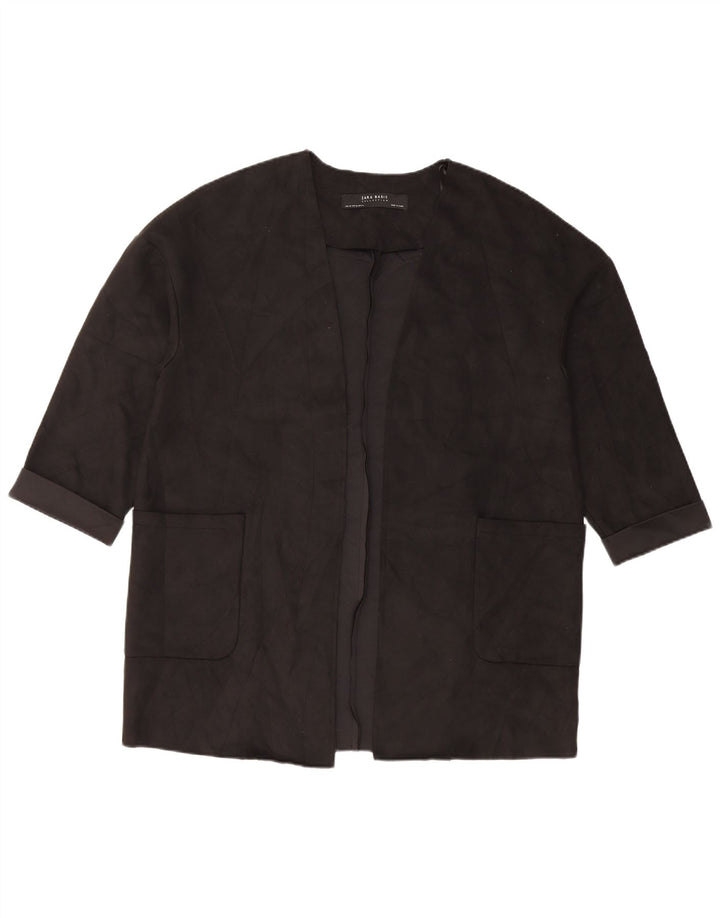 Zara Damen-Blazer, übergroß, 3/4-Ärmel, offen, Gr. 6, XS, Schwarz, Polyester