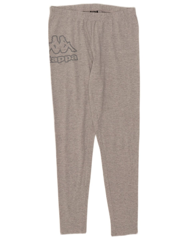 Kappa Womens Graphic Leggings UK 12 Mittelgrau gefleckte Baumwolle