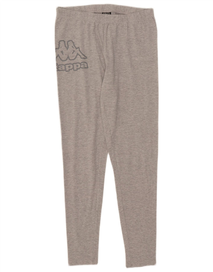Kappa Womens Graphic Leggings UK 12 Mittelgrau gefleckte Baumwolle