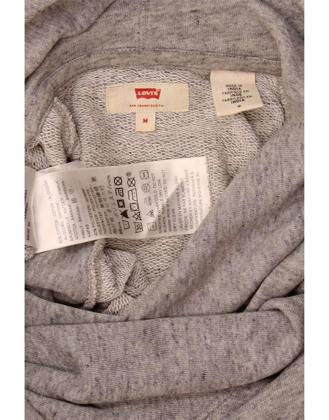 Levi's Damen-Kapuzenpullover mit Grafik, UK 14, mittelgrau gefleckte Baumwolle