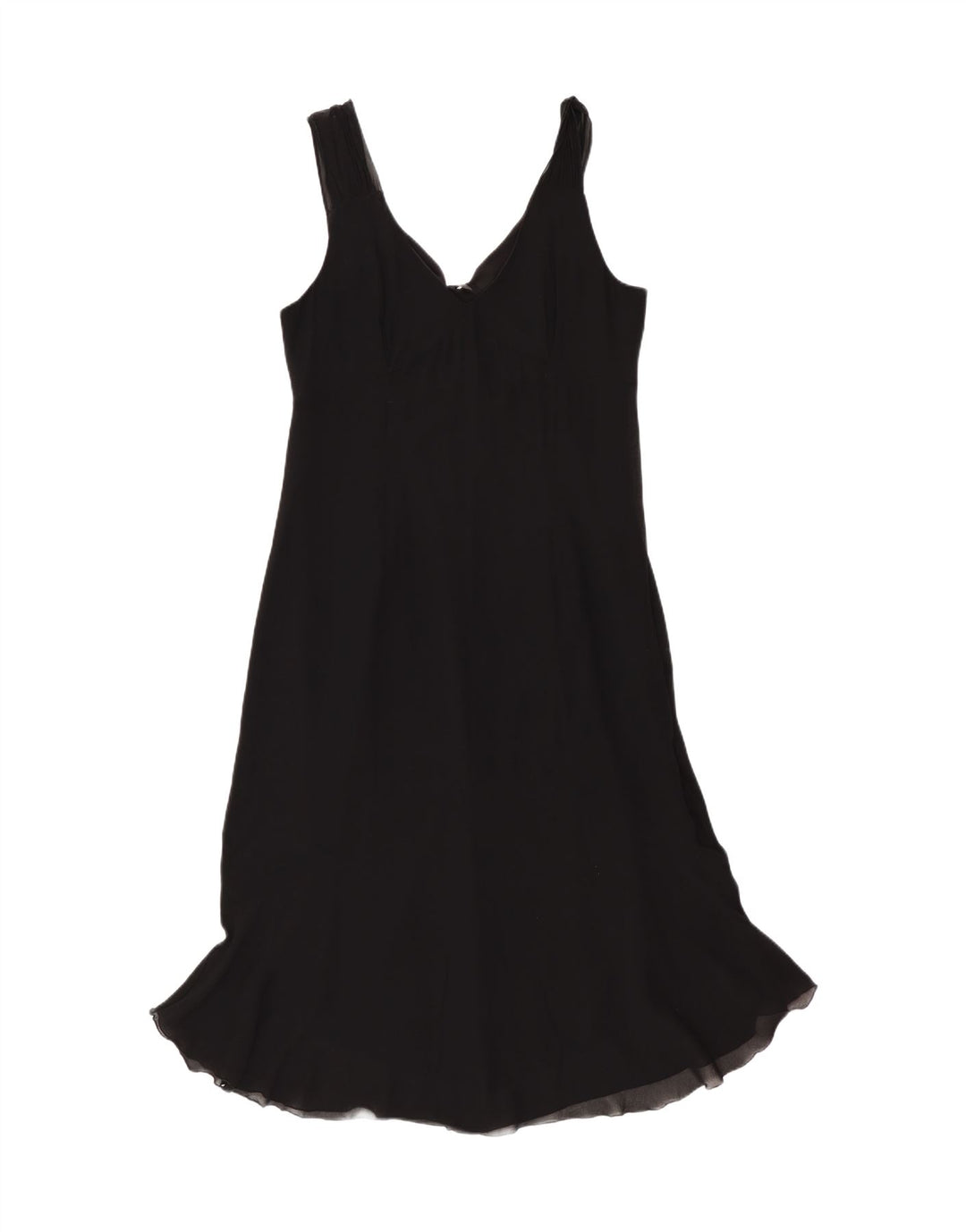 Maska Damen ärmelloses A-Linien-Kleid UK 14 Mittelschwarze Seide