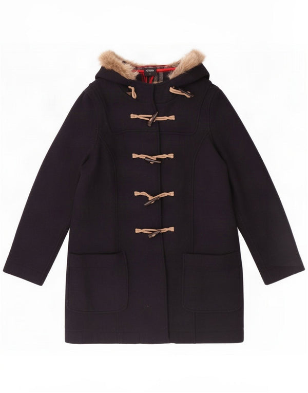Oasis Damen Dufflecoat mit Kapuze UK 16 Large Marineblau Acryl