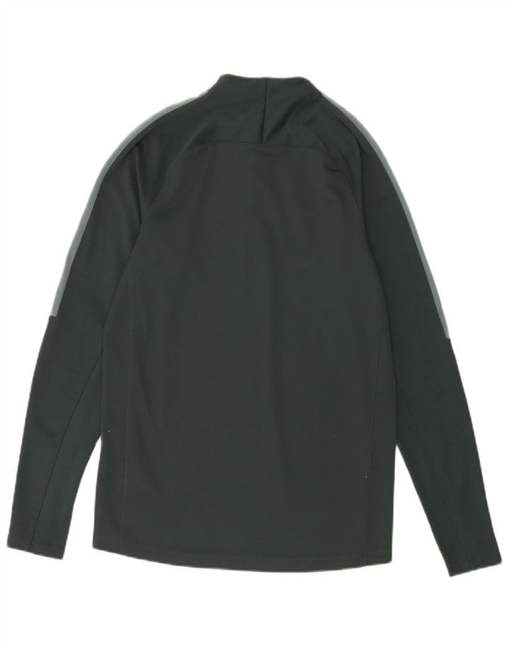 Nike Herren-Oberteil mit Reißverschluss, langärmlig, klein, grün, Polyester