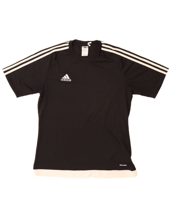 ADIDAS Herren Climalite T-Shirt Top Medium Schwarz Colourblock Polyester