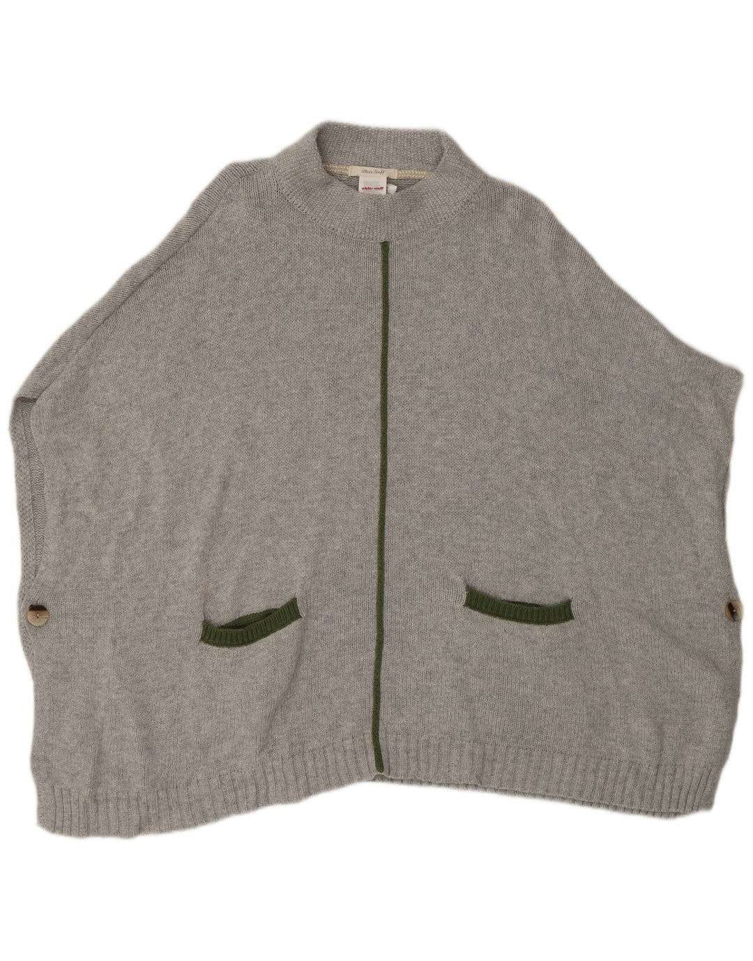 White Stuff Damen Poncho-Pullover, Einheitsgröße, graue Baumwolle