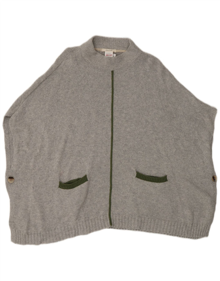 White Stuff Damen Poncho-Pullover, Einheitsgröße, graue Baumwolle