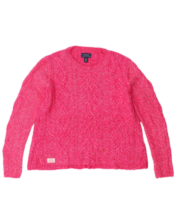 Polo Ralph Lauren Mädchen-Pullover mit Rundhalsausschnitt, 12–13 Jahre, Größe L, Rosa