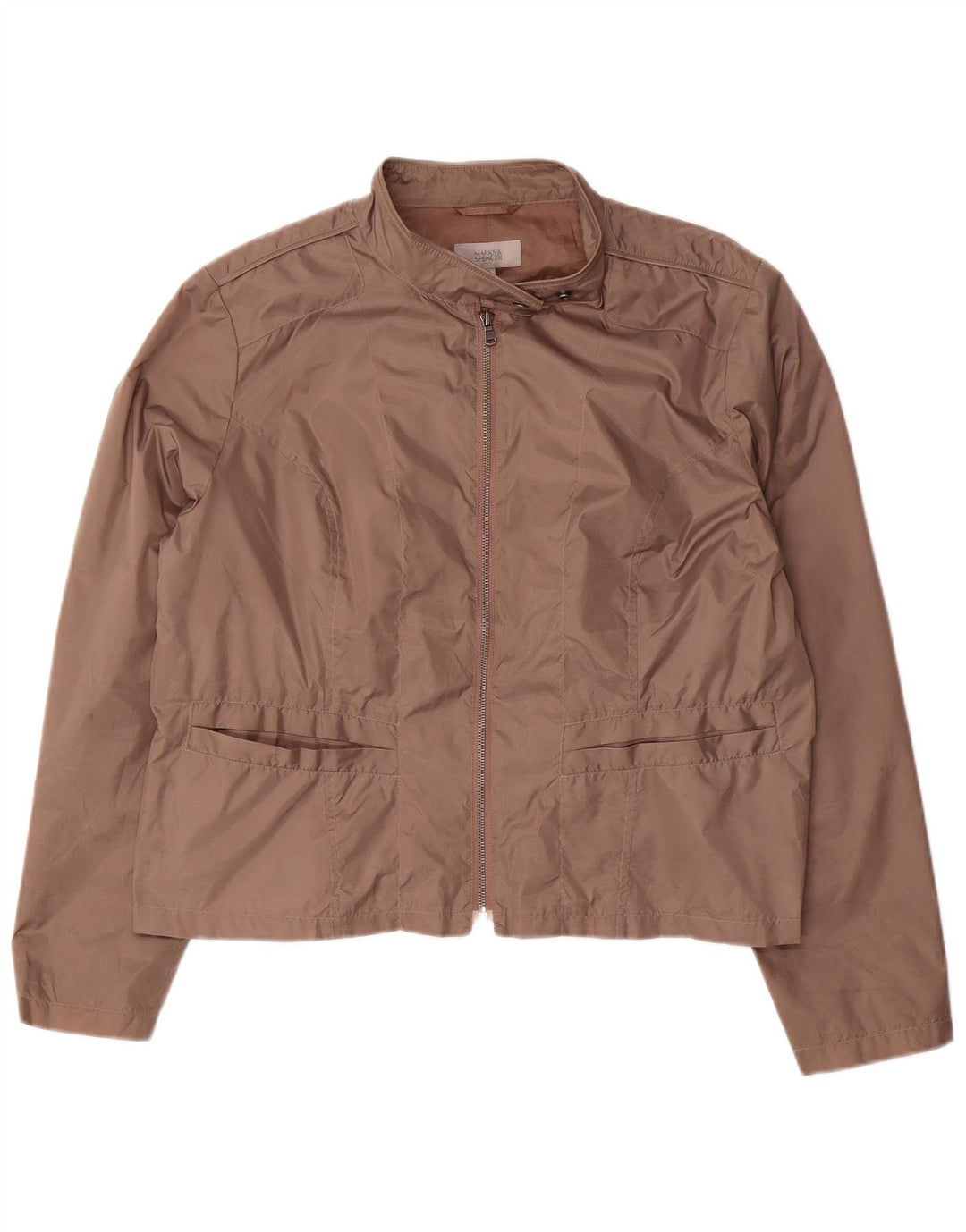 Marks & Spencer Damen Bomberjacke UK 20 2XL Braunes Polyamid