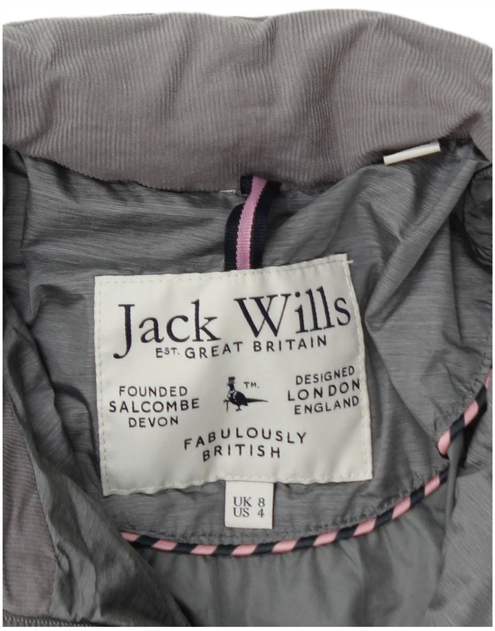 JACK WILLS Damen Wattierte Jacke UK 8 Small Grau Polyester