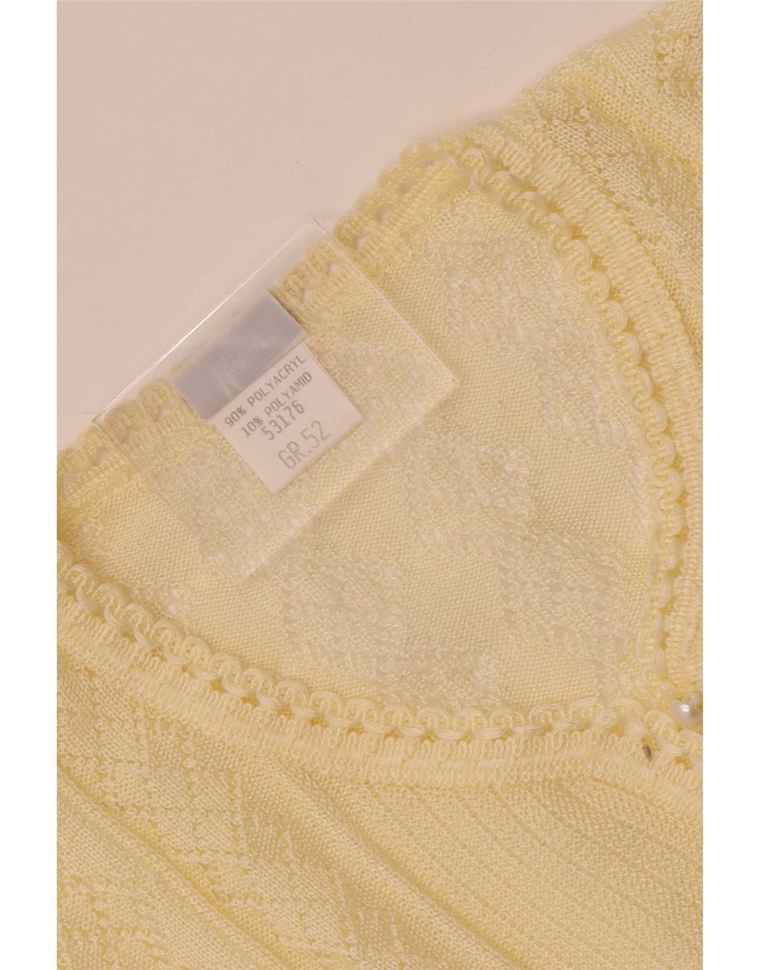 Vintage Damen Strickbluse Top IT 52 2XL Off White Polyacryl