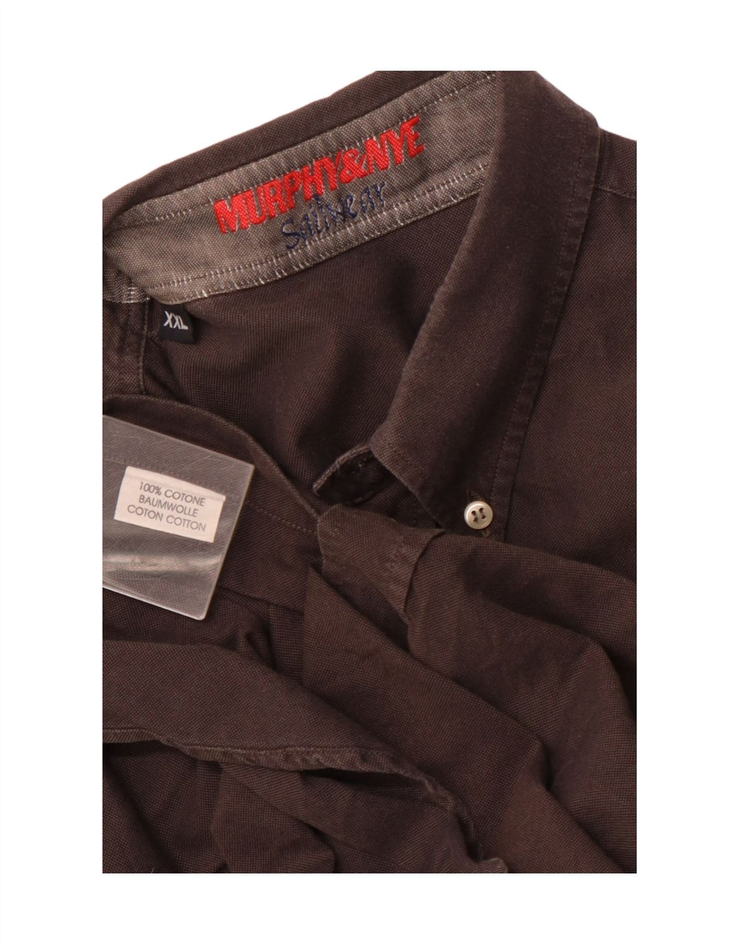 MURPHY & NYE Herrenhemd 2XL Graue Baumwolle